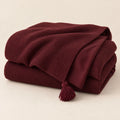 Burgundy Holm Ribbed Throw