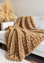 Camel / Tan Fluff Chunky Throw