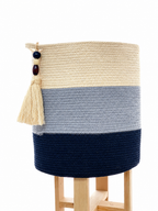 Ocean Stripe Woven Basket