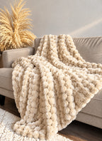 Cream Fluff Chunky Throw
