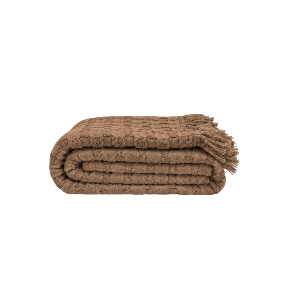 Mocha Grid throw