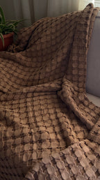 Mocha Grid throw