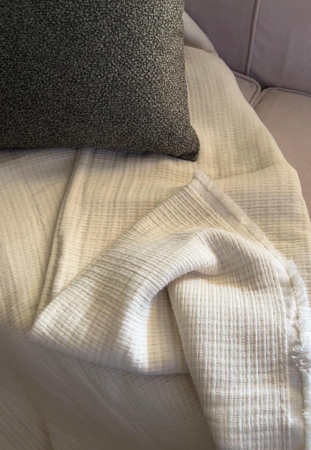 Cream Throw