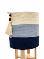 Ocean Stripe Woven Basket
