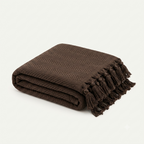 Plain Chocolate Brown Boho Throw