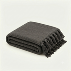 Plain Dark Grey Boho Throw