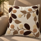 Ember Leaves Embroidered Cushion